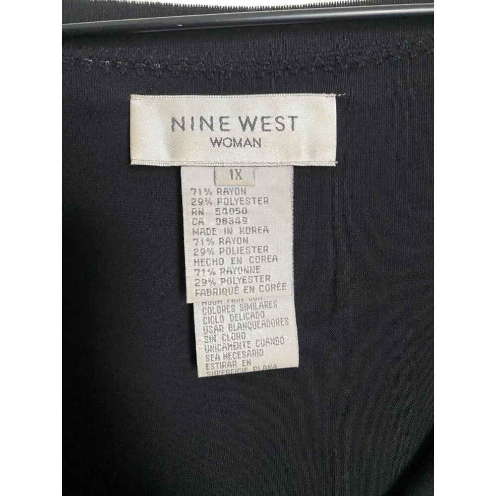 Nine West Cowl Neck Sleeveless Blouse with Butterfly Pin 1X - Picture 4 of 6